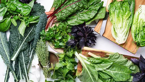 A variety if leafy veggies that are packed with vitamin K