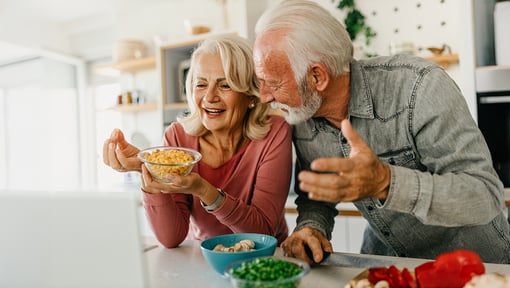 Nutrition_Happy mature couple having meal together